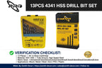 13 Pcs Set HSS Bit