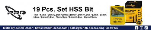 19 Pcs Set HSS Bit