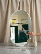 Ovala Bevel-Luxe Pill & Capsule Mirror | Up to 1-Inch Machine Bevel | HD Copper-Free Reflection | Custom Size