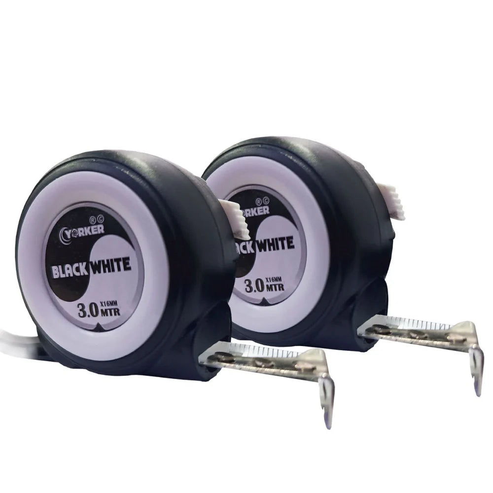 Black White Steel Measuring Tape