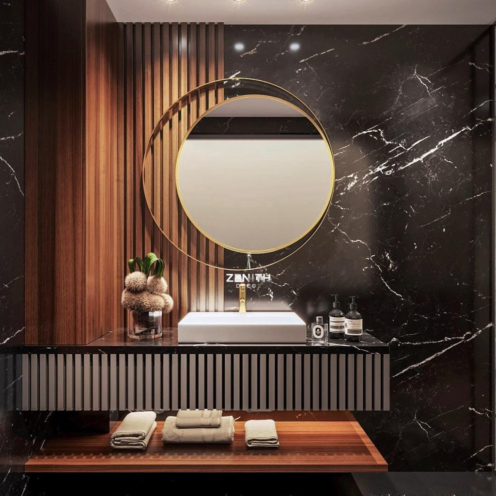 Aurelian Double Orbit Wall Mirror | PVD-Infused Stainless Steel | Marine-Grade Corrosion Resistance