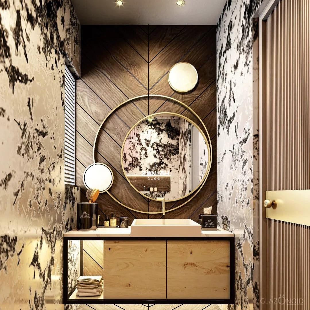 Double Ringed Mirror Aurelian Double Orbit Wall Mirror | PVD Marine-Grade Steel | Dual Ring ...