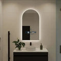 Lumen-Aethel Arched LED Mirror | Frameless Backlit Design | Tri-Spectrum Touch Sensor Vanity