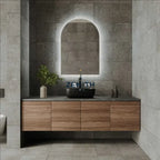 Lumen-Aethel Arched LED Mirror | Frameless Backlit Design | Tri-Spectrum Touch Sensor Vanity