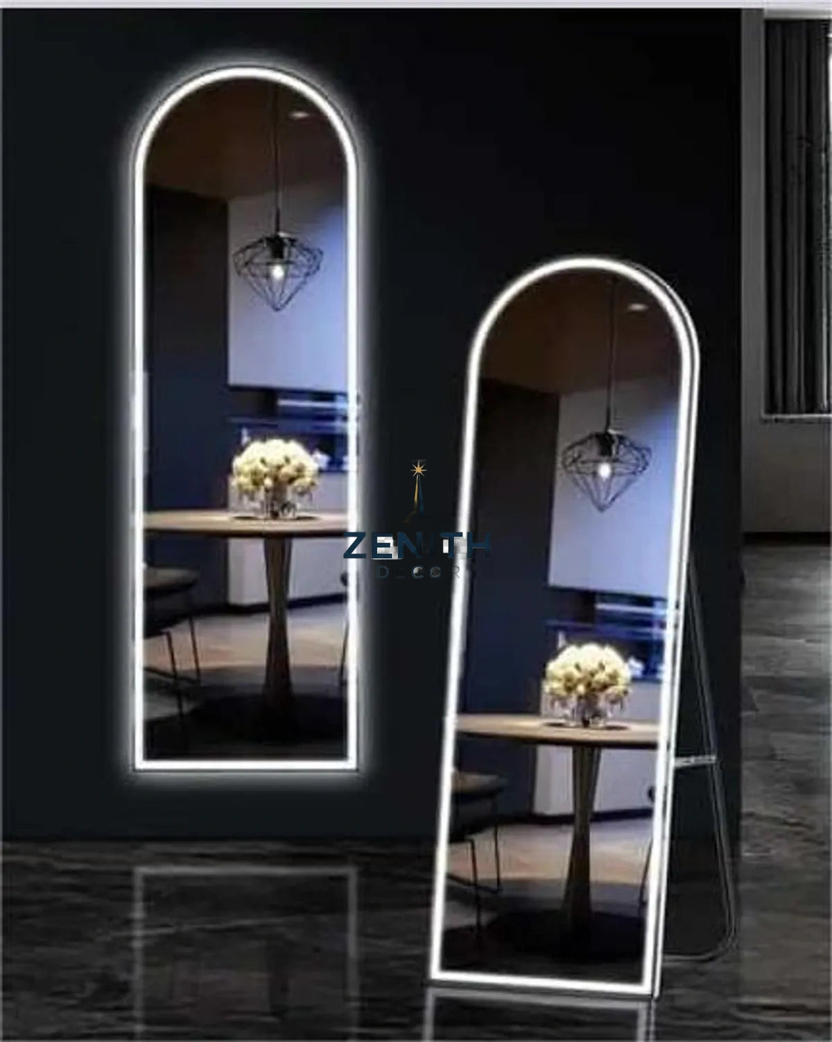 Lumen-Aethel Arched LED Mirror | Multi-Spectrum Smart Lighting | 5mm Copper-Free HD Silver Vanity