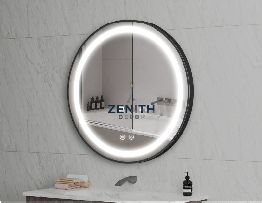Lumen-Orbita Circular LED Mirror | Multi-Spectrum Smart Lighting | 5mm Copper-Free HD Silver Vanity