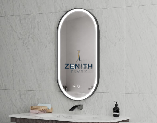 Lumen-Ovala Pill LED Mirror | Touch-Sensor Smart Lighting | 5mm Copper-Free HD Silver Vanity