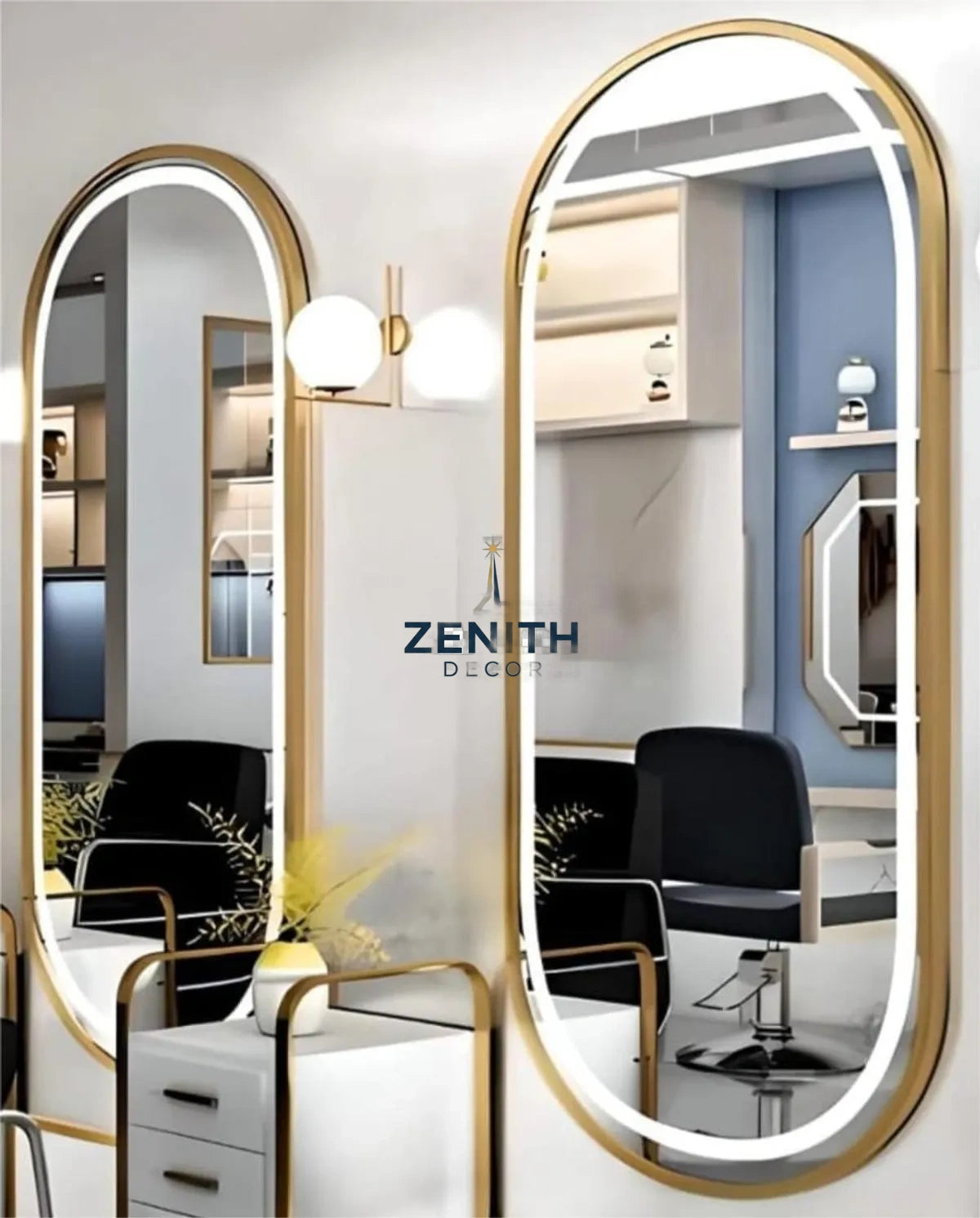 Lumen-Ovala Pill LED Mirror | Touch-Sensor Smart Lighting | 5mm Copper-Free HD Silver Vanity