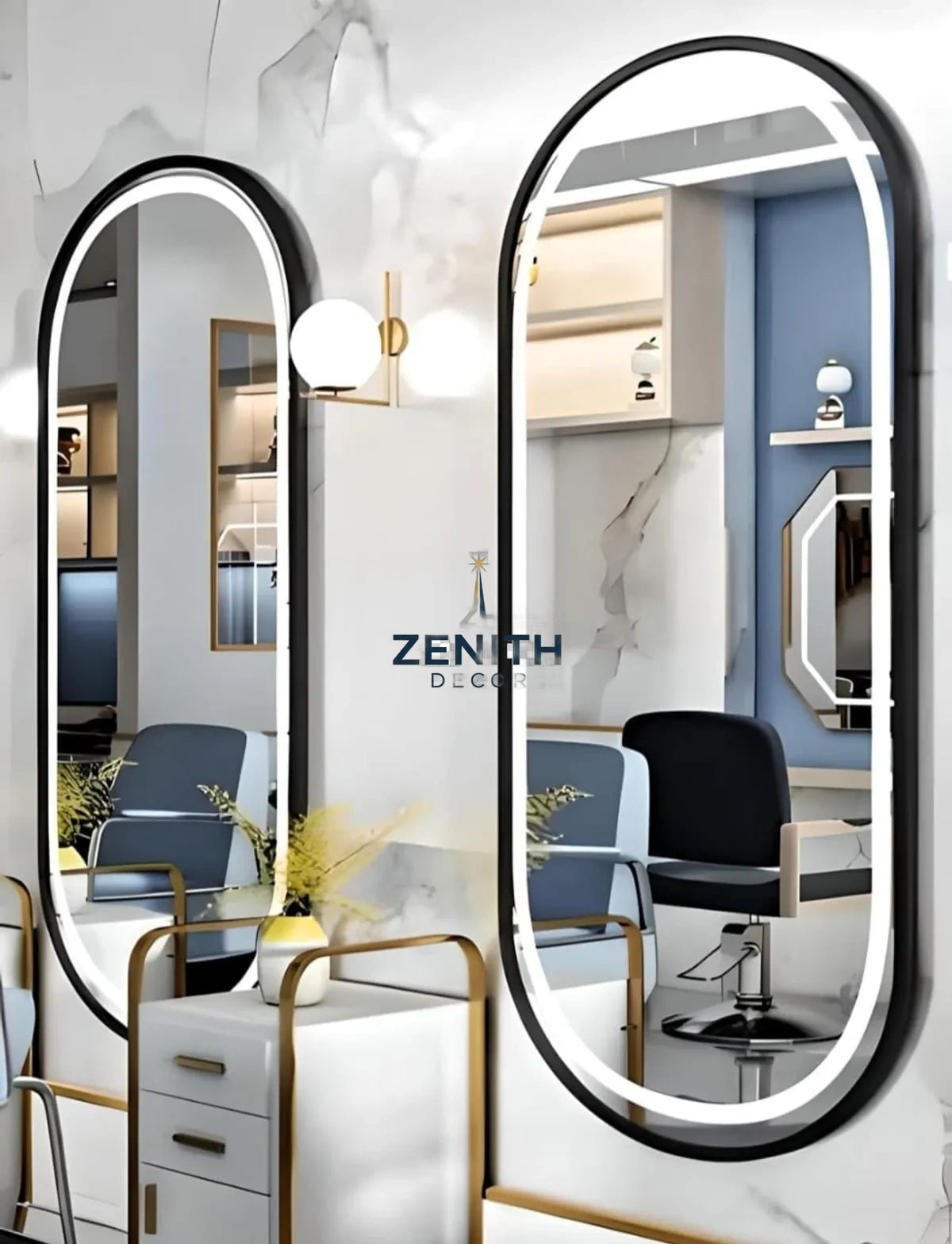 Lumen-Ovala Pill LED Mirror | Touch-Sensor Smart Lighting | 5mm Copper-Free HD Silver Vanity