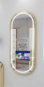 Lumen-Ovala Pill LED Mirror | Touch-Sensor Smart Lighting | 5mm Copper-Free HD Silver Vanity