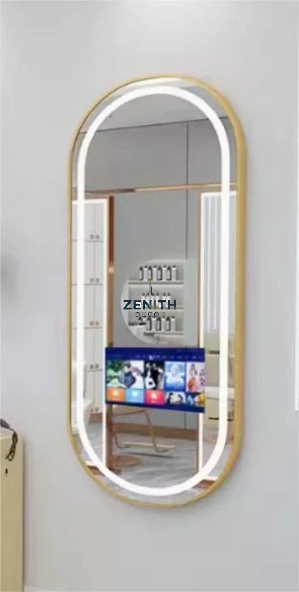 Lumen-Ovala Pill LED Mirror | Touch-Sensor Smart Lighting | 5mm Copper-Free HD Silver Vanity