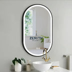 Lumen-Ovala Pill LED Mirror | Touch-Sensor Smart Lighting | 5mm Copper-Free HD Silver Vanity