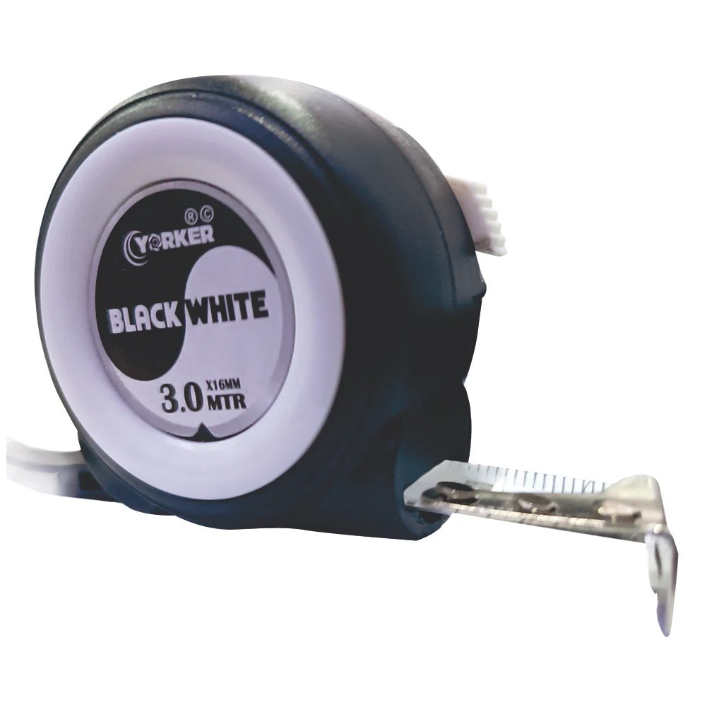 Black White Steel Measuring Tape