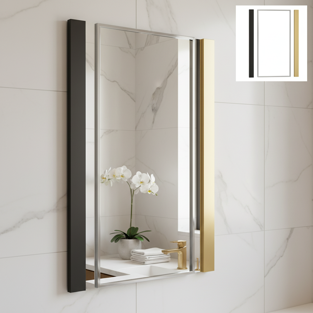 Recta Minimalist Rectangular Mirror | Multi-Finish Architectural Collection | 5mm Copper-Free HD Silver Mirror