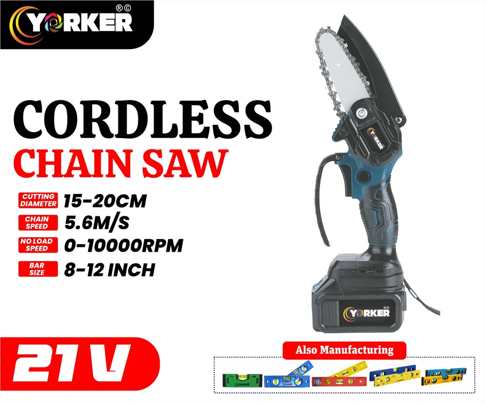 Cordless Chain Saw 10 inch 21V