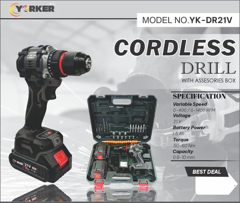 Cordless Drill With Accessories Box