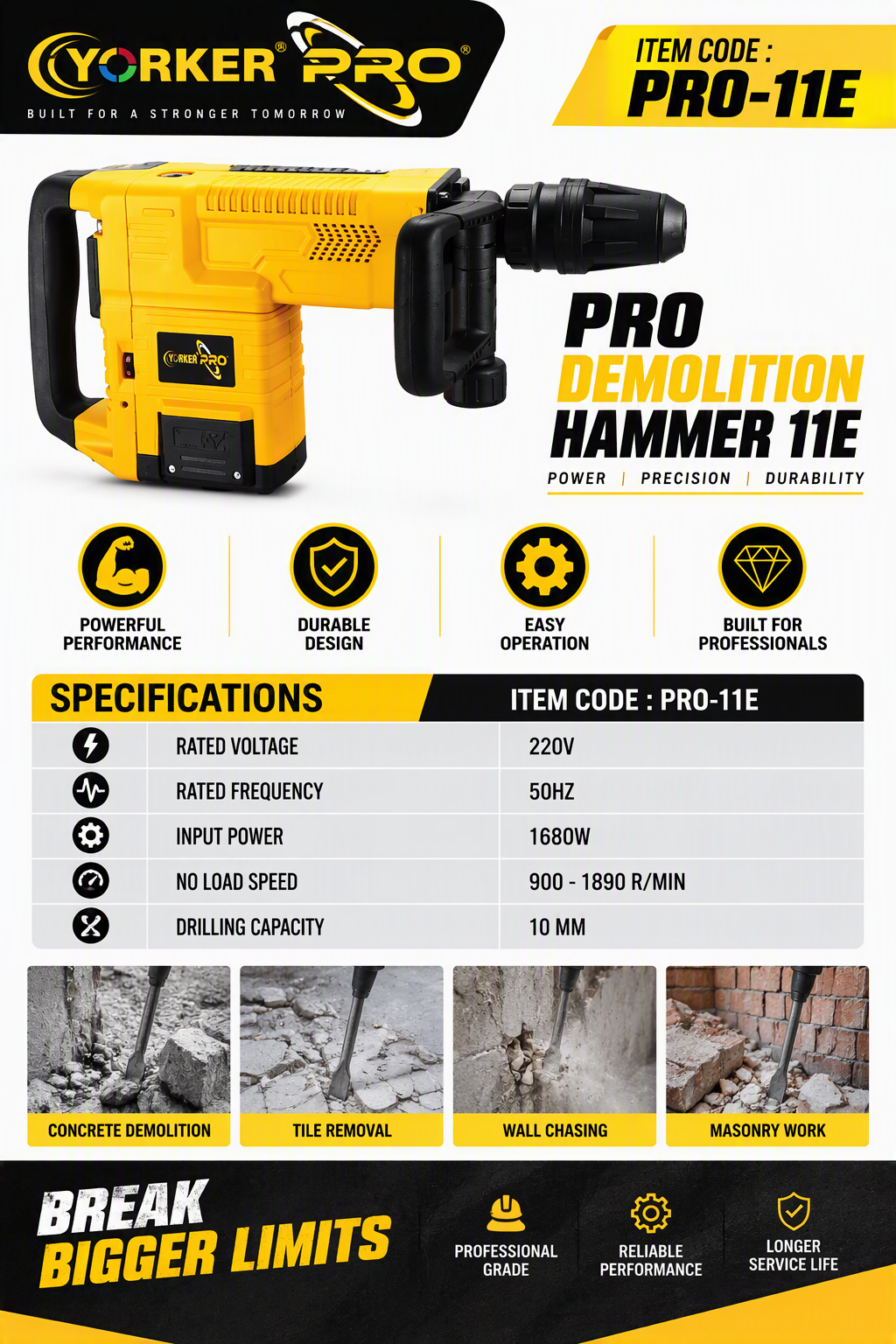 Demolition Hammer 11E 1680W