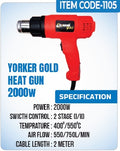 Yorker Gold Heat Gun 2000w - YKHG2000W - Yorker Gold
