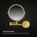 Apex Precision Extendable Mirror | Dual 3X & 5X Magnification | Shatterproof Architectural Glass