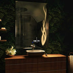 Botanica LED Designer Mirror | Biophilic Etched Pattern | Smart Multi-Tone Backlit Mirror