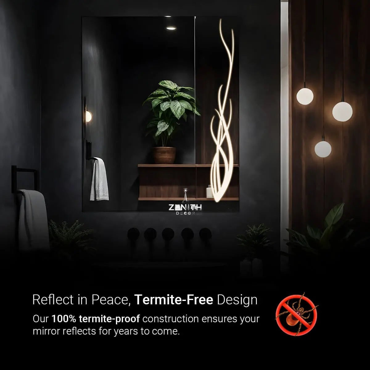 Aura-Arch Ethereal LED Mirror | Architectural Vaulted Silhouette | Smart Multi-Tone Backlit Design