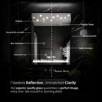 Verdant Horizon Biophilic LED Mirror | Nature-Inspired Etched Border | Smart Multi-Tone Lighting
