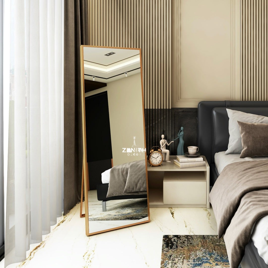 Stride Slimline Full-Length Mirror | Grade 304 Stainless Steel | Architectural Standing Mirror