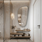 Cleopatra Asymmetric Mirror | Fluid Organic Silhouette | Ultra-Clear Luxury Glass | Moisture-Resistant