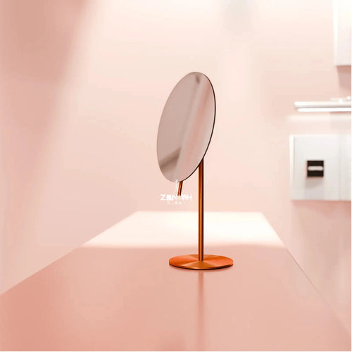 Desk-Glow Portable Mirror | CNC-Machined Stainless Steel | 3mm Ultra-Clear HD LED Vanity