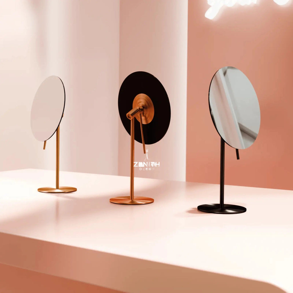 Desk-Glow Portable Mirror | CNC-Machined Stainless Steel | 3mm Ultra-Clear HD LED Vanity