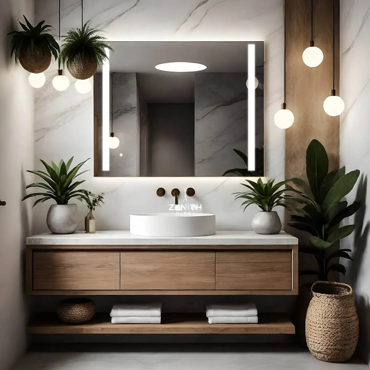 Elysian Ethereal Minimalist LED Mirror | Smart Sensor Interface | Architectural Frameless Design