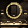 Signet Graphic-Halo LED Mirror | Circular Architectural Motif | Smart Multi-Tone Backlit Design