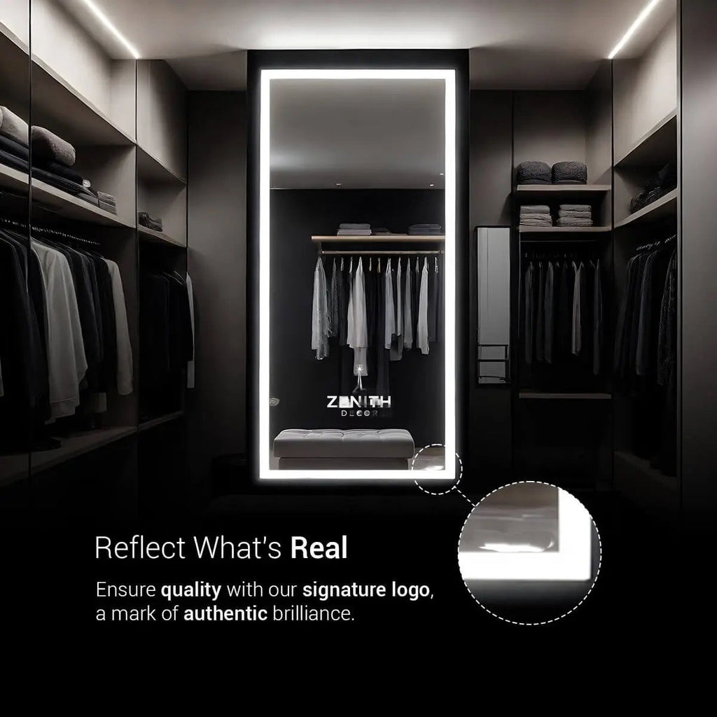 Lumina-Tall Halo LED Mirror | Full-Length Vertical Architecture | Smart Multi-Tone Backlit Design
