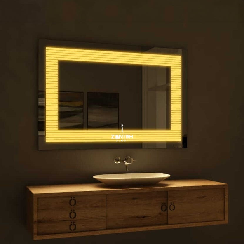 Trident Heritage LED Mirror | Triple-Spectrum Horizontal Lighting | Smart Multi-Sensor Vanity Mirror