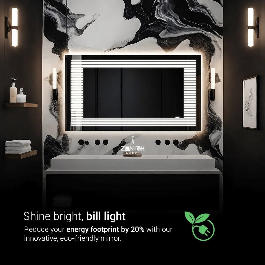 Trident Heritage LED Mirror | Triple-Spectrum Horizontal Lighting | Smart Multi-Sensor Vanity Mirror