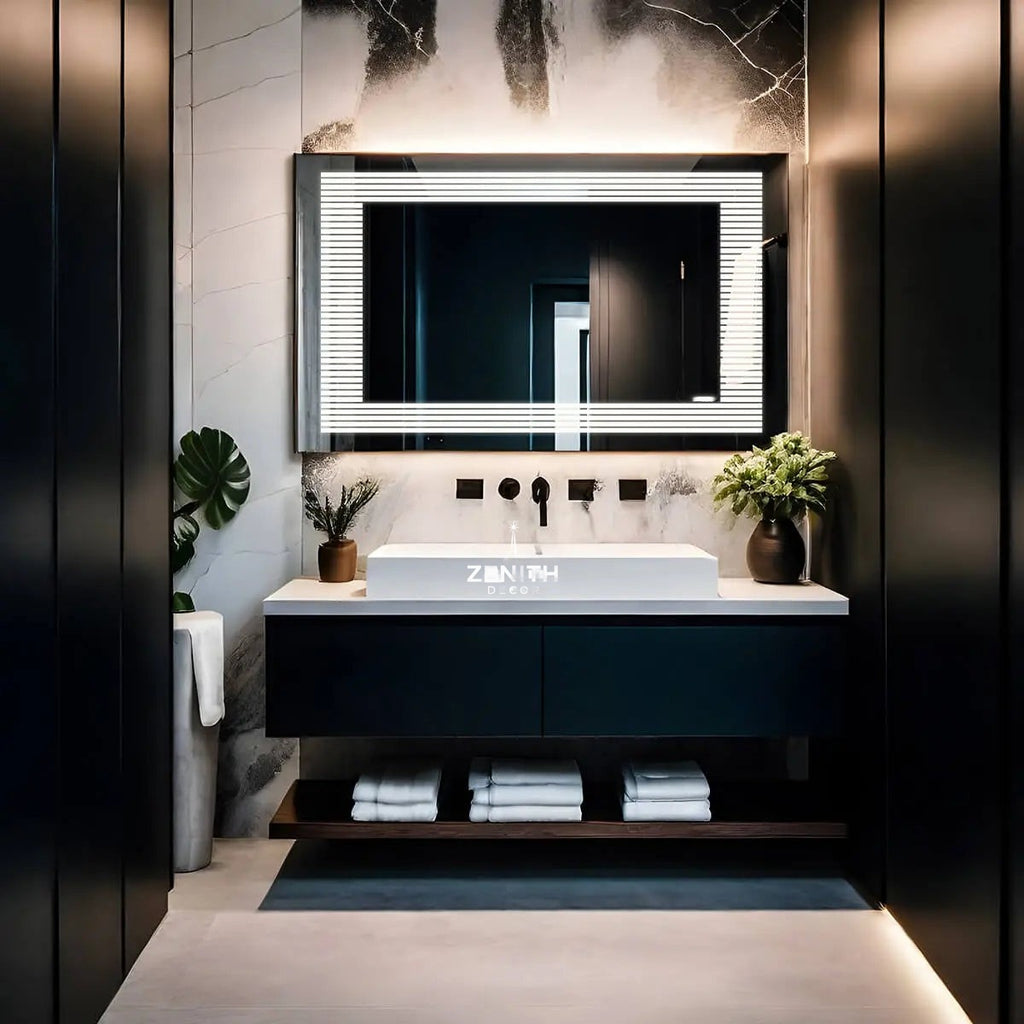 Trident Heritage LED Mirror | Triple-Spectrum Horizontal Lighting | Smart Multi-Sensor Vanity Mirror