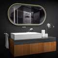 Iron-Luxe Pill-Shaped Metal Mirror | Industrial-Chic SS-Frame | Smart Backlit Architectural Vanity