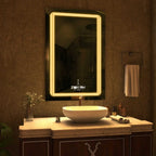 Vantage Linear-Offset Mirror | Dual-Line Architectural LED | Extended Frame Smart Vanity