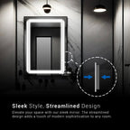 Vantage Linear-Offset Mirror | Dual-Line Architectural LED | Extended Frame Smart Vanity