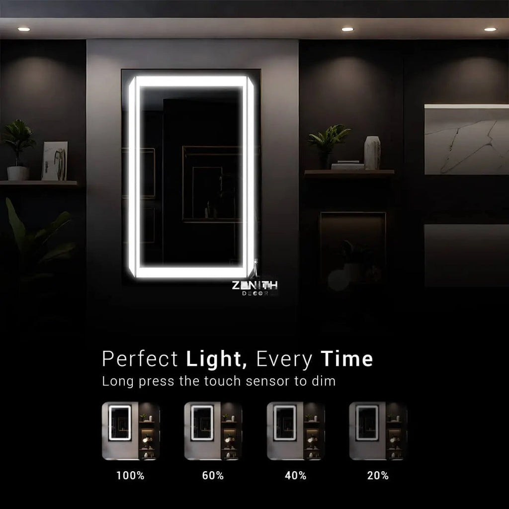 Vantage Linear-Offset Mirror | Dual-Line Architectural LED | Extended Frame Smart Vanity