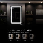 Vantage Linear-Offset Mirror | Dual-Line Architectural LED | Extended Frame Smart Vanity