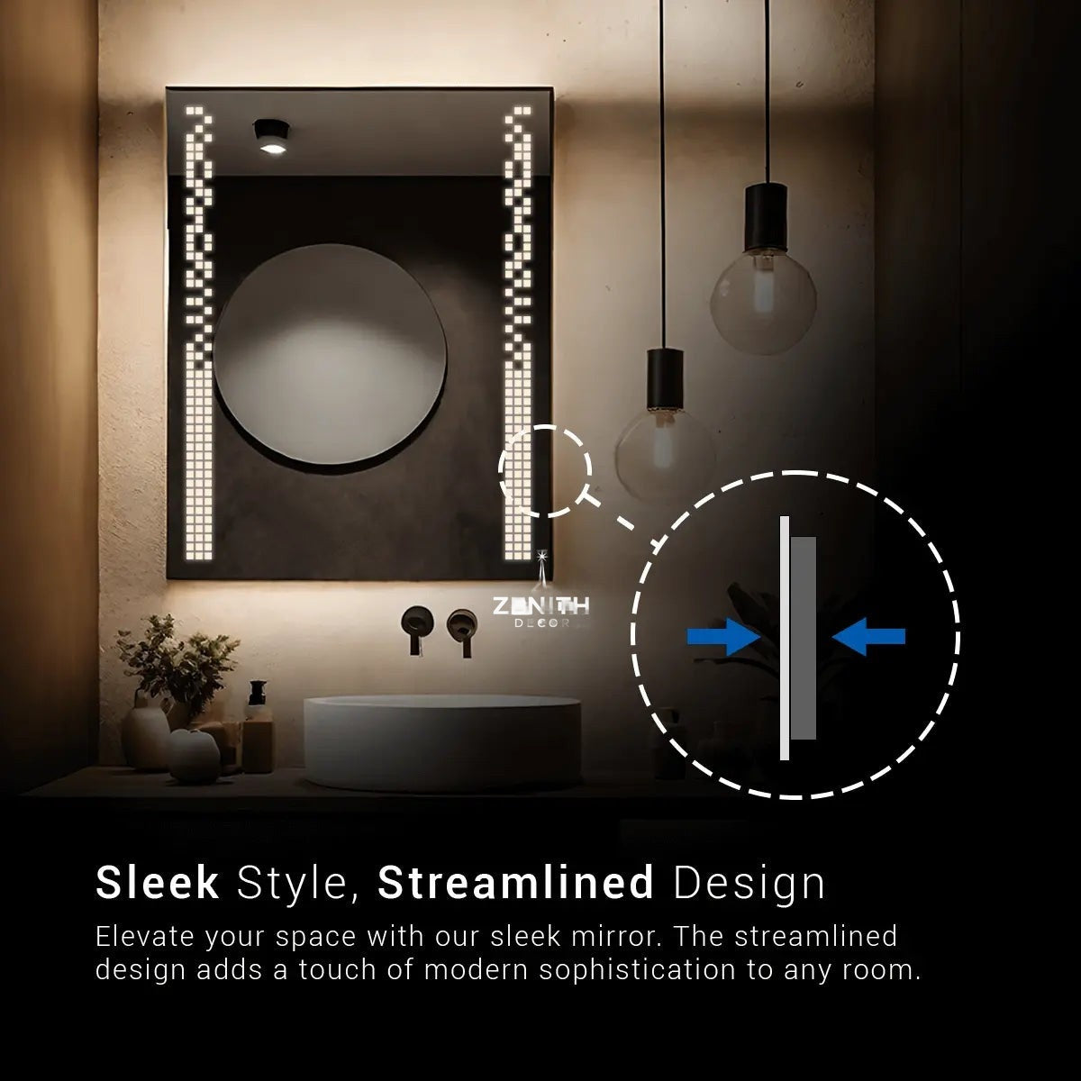 Matrix Block Modular LED Mirror | Geometric Multi-Set Architecture | Smart Multi-Tone Backlit Design