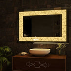 Nexus Interlace LED Mirror | Woven Texture Lighting Design | Smart Multi-Sensor Architectural Vanity