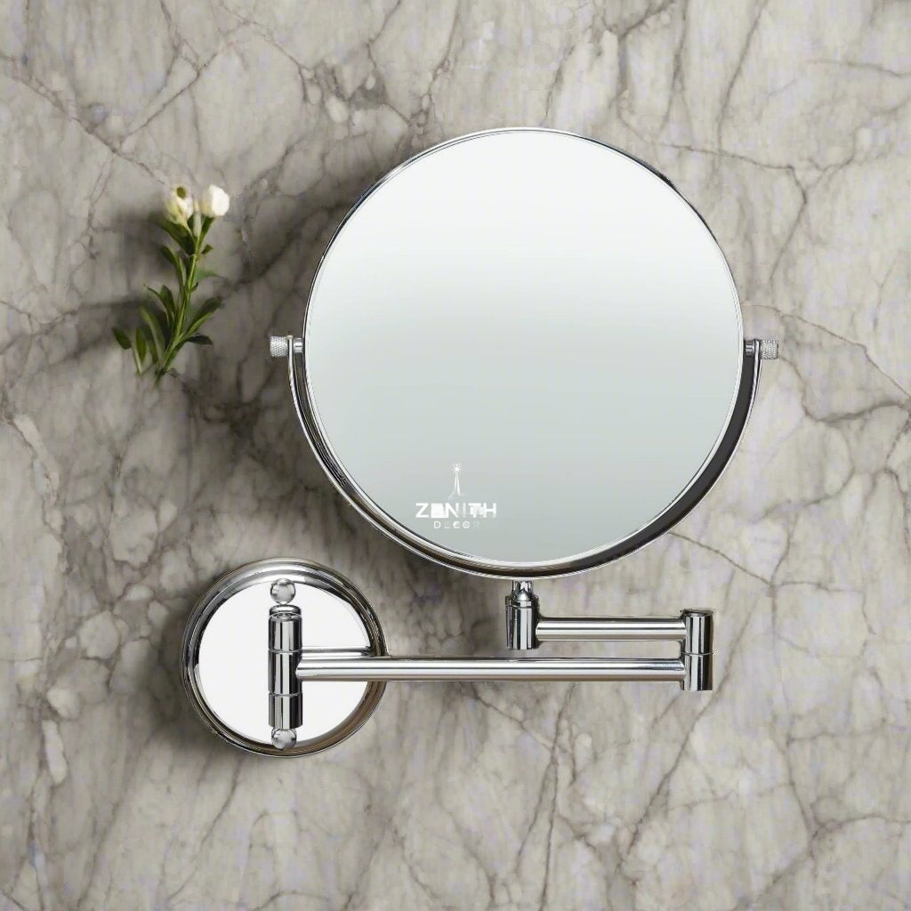 Optic-Precision Shaving Mirror | 3X/5X Dual Magnification | Chrome-Finished Adjustable Grooming Vanity