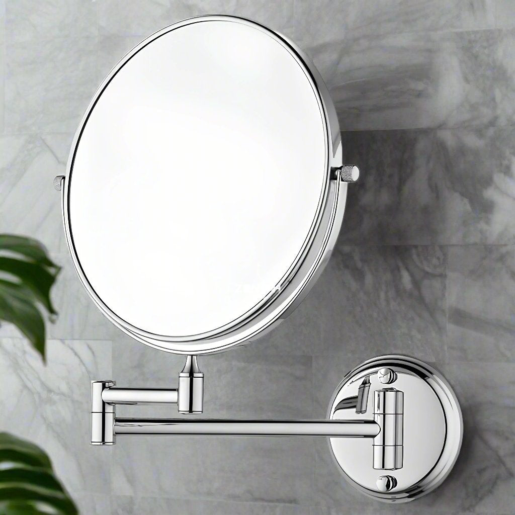 Optic-Precision Shaving Mirror | 3X/5X Dual Magnification | Chrome-Finished Adjustable Grooming Vanity