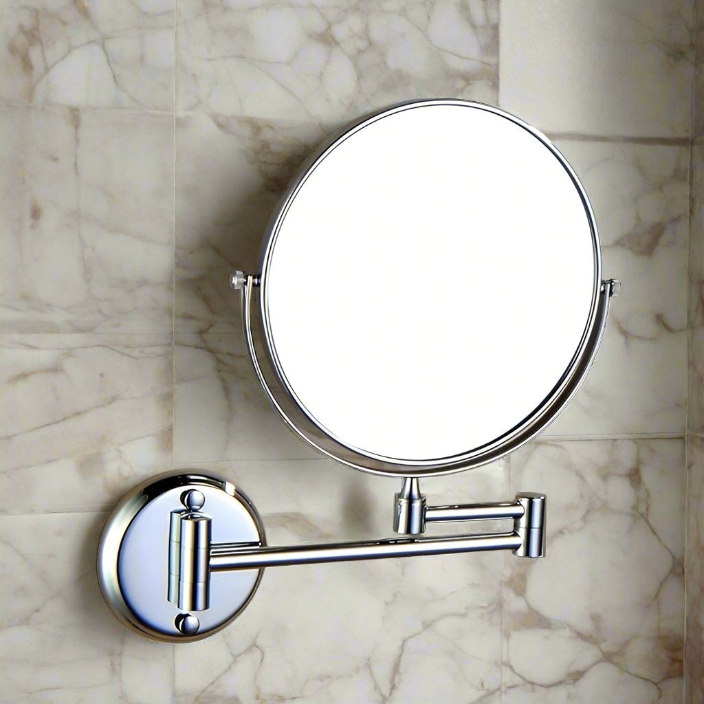 Optic-Precision Shaving Mirror | 3X/5X Dual Magnification | Chrome-Finished Adjustable Grooming Vanity