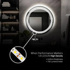 Orb-Minimalist Circular Mirror | Infinite Edge-Lit LED | Smart Multi-Tone Architectural Vanity