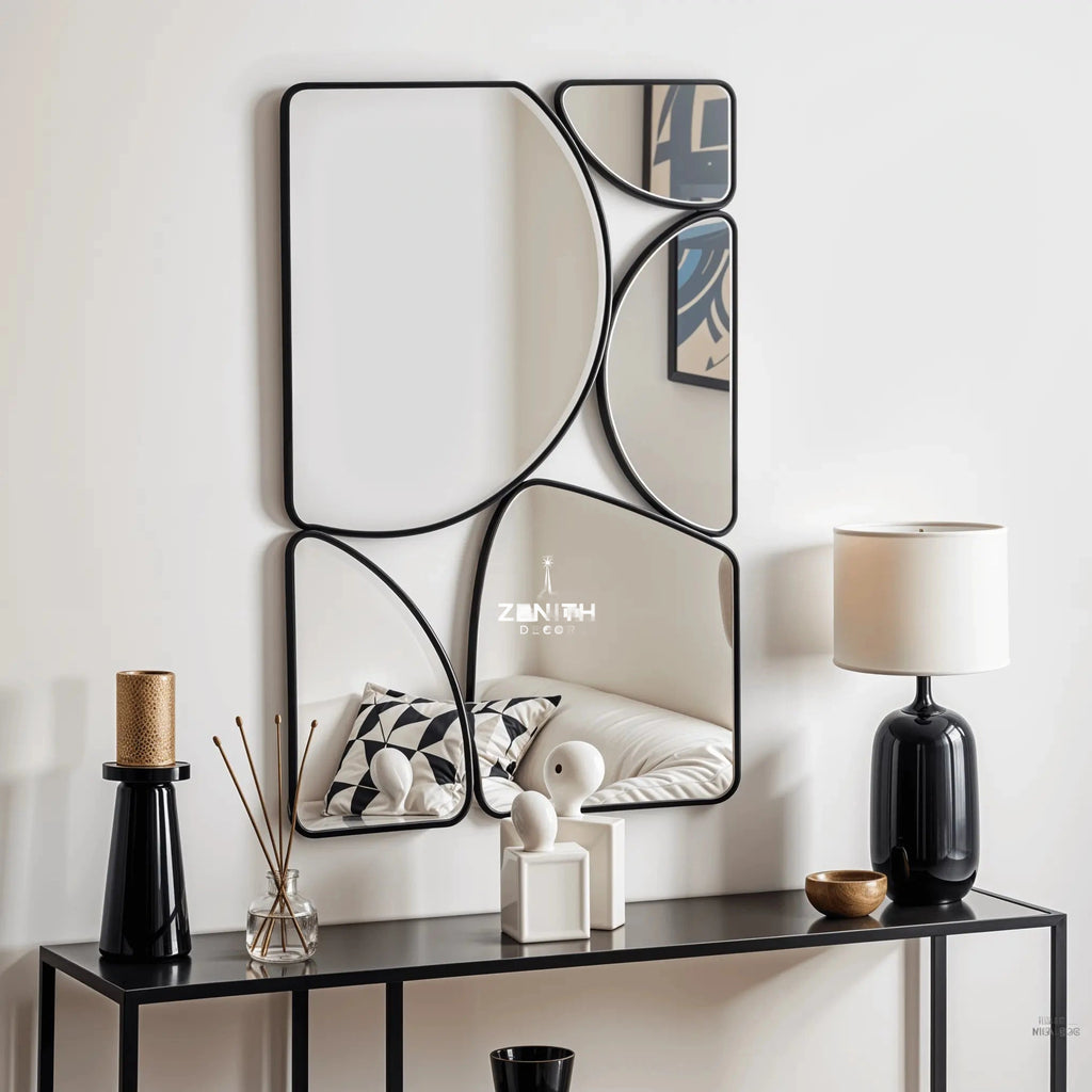 Aura-Cluster SS-304 Mirror | Marine-Grade Stainless Steel Mosaic | Waterproof Asymmetric Wall Art