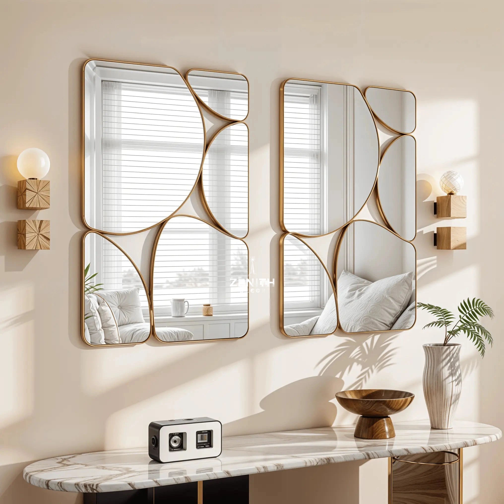 Aura-Cluster SS-304 Mirror | Marine-Grade Stainless Steel Mosaic | Waterproof Asymmetric Wall Art