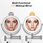 Glow-Swivel Precision Mirror | 5X Optical Magnification | Chrome-Polished LED Shaving & Grooming Station